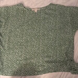 Michael Kors Green Short Sleeve Boxy Blouse